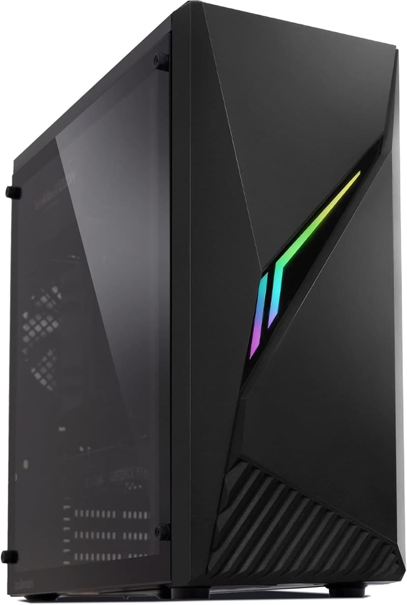 Zalman Raven ATX Mid Tower PC Case - RGB Lighting Strip, Full Tinted Tempered Glass Side Panel, 1 x Pre-Installed 120mm Fan, USB 3.0, Desktop Gaming Computer Case