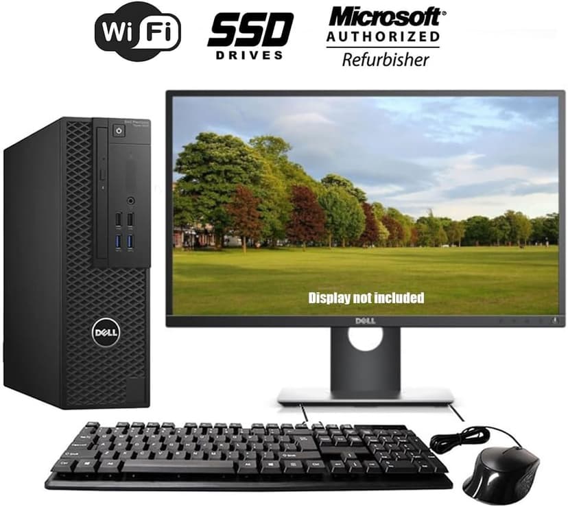Dell Precision Tower 3420 - SFF Intel Core i5-6600 3.2GHz, 16GB RAM, 512GB Solid State Drive, WiFi, BT, 4K Support, Keyboard & Mouse, Windows 10 Pro 64bit, (Renewed)