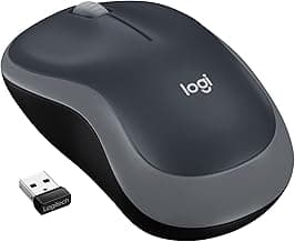 Logitech M185 Wireless Mouse, 2.4GHz with USB Mini Receiver, 12-Month Battery Life, 1000 DPI Optical Tracking, Ambidextrous PC/Mac/Laptop - Swift Grey