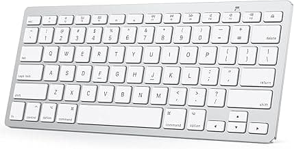 OMOTON Bluetooth Keyboard Compatible with Mac, Compact Wireless Keyboard Compatible with MacBook Pro/Air, iMac, Mac mini/Pro Laptop and PC (Silver)