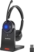 Bluetooth Wireless Headset with Mic for Work, Bluetooth 5.3, Advanced Noise Reduction Microphone, Clear Calls - Comfortable Over-Ear Headphones for PC, Laptop, iPhone, Android, Zoom, Office