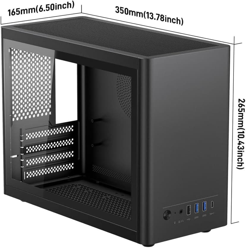 Micro ATX Case with Fans, 2PCS 90mm RGB Fans Pre-Installed,14.6L 0.8mm Thickness SPCC MATX PC Case Mini ITX PC Case with Type C USB3.0, Supports 135mm CPU Cooler, 310mm GPU and Standard ATX PSU Black