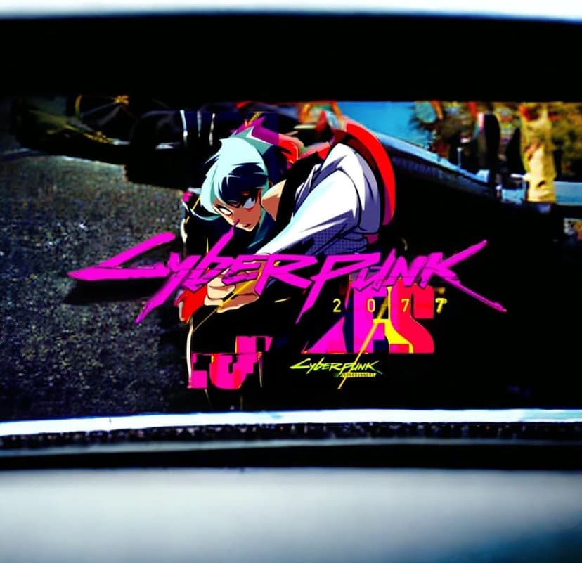 Cyberpunk Vinyl Sticker Cyberpunk car Decal Cyberpunk car Sticker Water Proof Cyberpunk Sticker Reflective for car for Laptop (Purple)