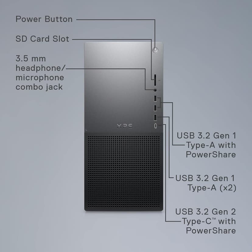 Dell XPS 8960 Desktop Computer Tower - 14th Gen Intel Core i9-14900 24-Core Processor, 64GB DDR5 RAM, 4TB NVMe SSD, NVIDIA GeForce RTX 4060 Ti 16GB GDDR6 Graphics, Windows 11 Pro - Graphite Black