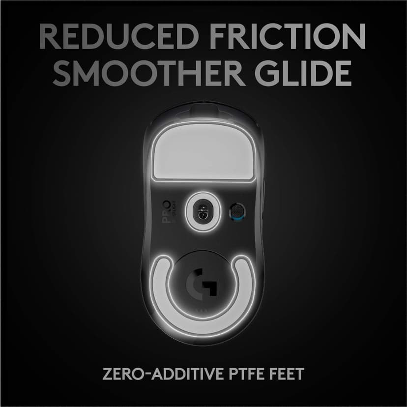 Logitech G PRO X SUPERLIGHT Wireless Gaming Mouse, Ultra-Lightweight, HERO 25K Sensor, 25,600 DPI, 5 Programmable Buttons, Long Battery Life, Compatible with PC / Mac - Black