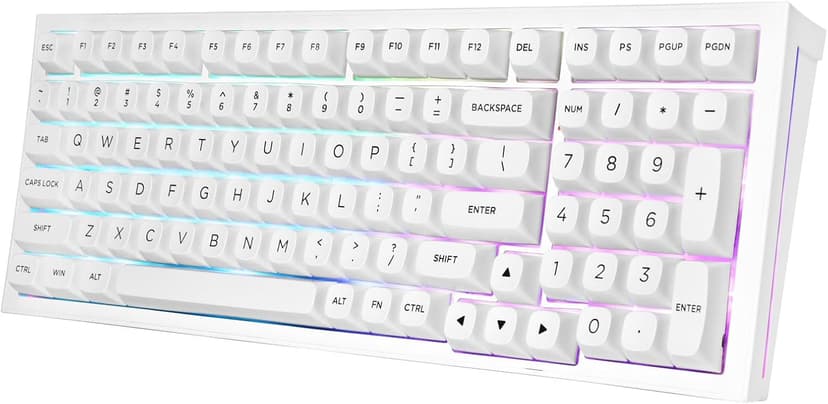Redragon K723 Wireless Mechanical Gaming Keyboard Creamy, Hot Swappable Pre-lubed Linear Switches, Gasket Structure, Tri-Mode BT5.0/2.4GHz/USB-C, RGB Backlit, Custom for PC/Mac/PS/Xbox, White