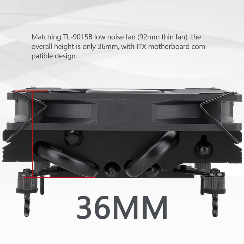 Thermalright AXP90 X36 Black Low Profile CPU Cooler, with 92mm TL-9015B Slim PWM Fan, ITX CPU Cooler, AGHP Technology, 36mm Height,for AMD AM4 AM5/Intel 1150/1151/1155/1851/1200/1700(AXP90 X36 Black)