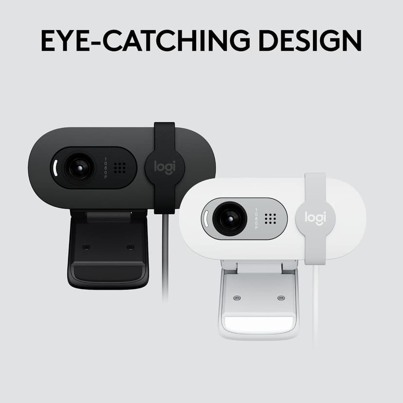 Logitech Brio 101 Full HD 1080p Webcam for Meetings, Streaming, Desktop, Laptop, PC - Built-in Mic, Shutter, USB-A, Teams, Zoom - Black