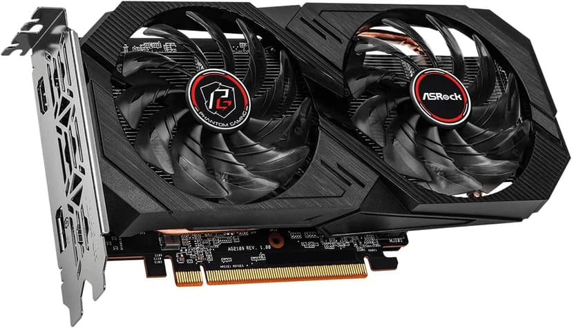 ASRock AMD Radeon RX 6500 XT Phantom Gaming D 4GB OC GDDR6 0dB Silent Cooling 18 Gbps 64-bit 7680 x 4320 Graphics Card Dual Fan HDMI DisplayPort