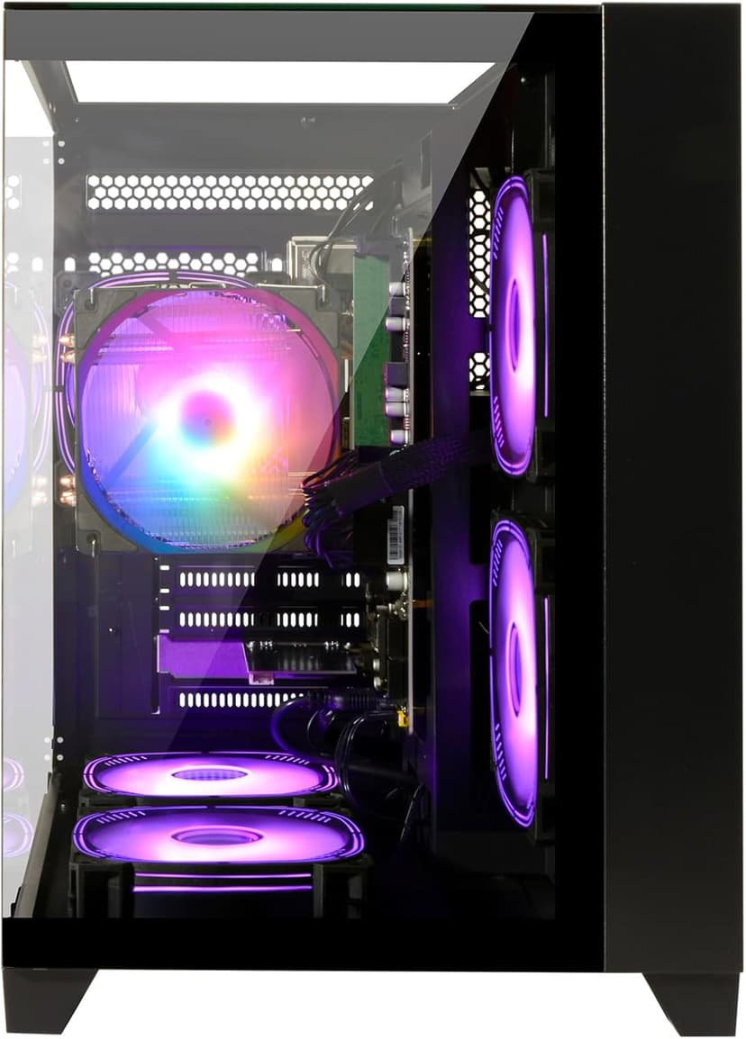 LXZ Desktop PC Computer AMD Ryzen 5 5600GT 6 core 3.9GHz, 16G DDR4 RAM, 512G NVME SSD, Tower Computer for Home and Office (Black)