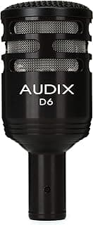 Audix D6 Cardioid Dynamic Kick Drum Microphone for Kick Drums and Bass Instruments