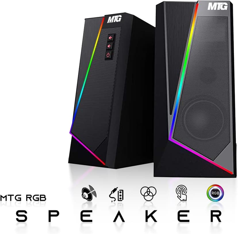 TechMagnet HP G3 Gaming Desktop PC, Core i7 6th Gen, GT 1030 Graphic, 16GB RAM, 1TB SSD | 2TB HDD, New Dual MTG 24-inch Monitor, RGB Keyboard Mouse, Speaker, Webcam, WiFi, Windows 11 Pro (Renewed)