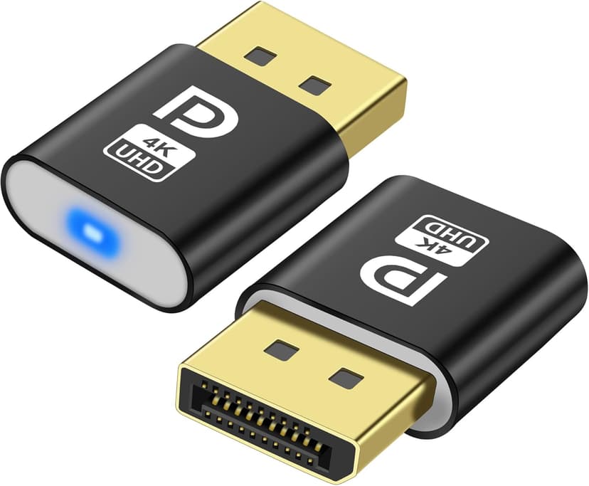 MEIRIYFA Display Port Headless Ghost Display Emulator, 4K Displayport Dummy Plug EDID Emulator Virtual Display Adapter for Crypto Mining, Remote Servers, Virtual Desktops (2Pcs)