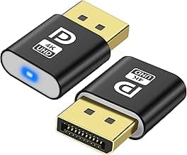 MEIRIYFA Display Port Headless Ghost Display Emulator, 4K Displayport Dummy Plug EDID Emulator Virtual Display Adapter for Crypto Mining, Remote Servers, Virtual Desktops (2Pcs)