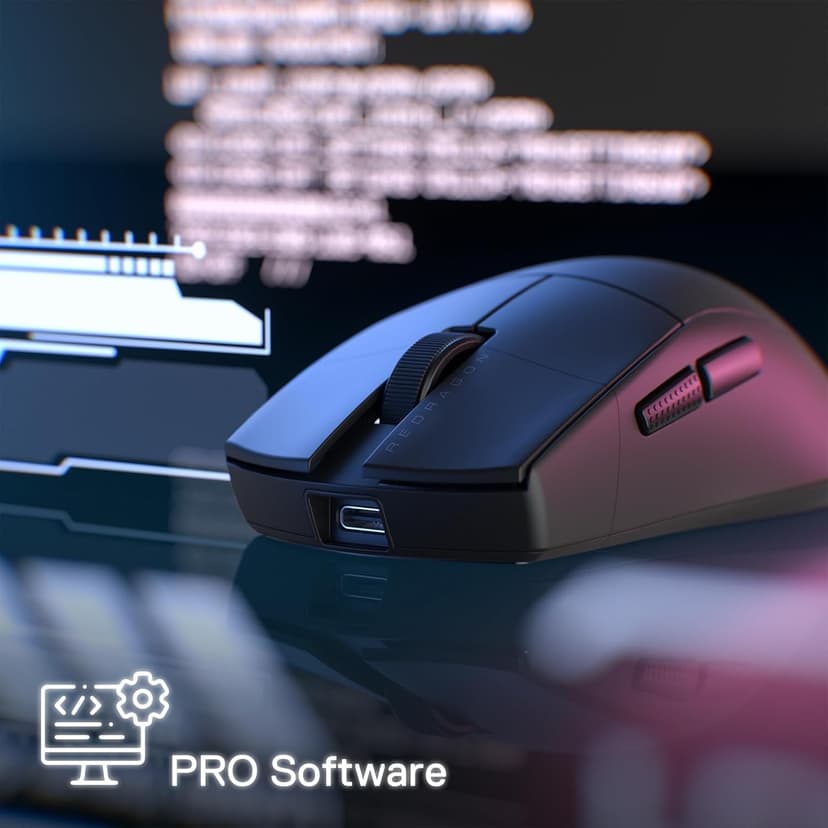Redragon M916 PRO 3-Mode Wireless Gaming Mouse, 49G Ultra-Light 26K DPI Mouse w/Ergonomic Natural Grip Build, Full Programmable Buttons, Software Supports DIY Keybinds & DPI