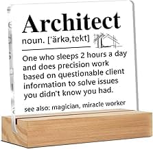 Architect Gifts for Men Women, Funny Architecture Architectural Engineering Gifts, Architect Definition Clear Desk Decorative Sign Office Home Acrylic Decor