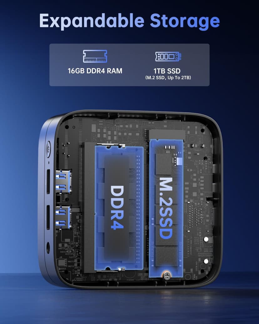 KAMRUI Essenx E1 Mini PC, N150 Processor (Up to 3.6GHz), Mini Desktop Computers 16GB DDR4 1TB SSD Support 4K UHD, LAN, WiFi/BT 4.2, Micro Tower for Business, Office, Home Server