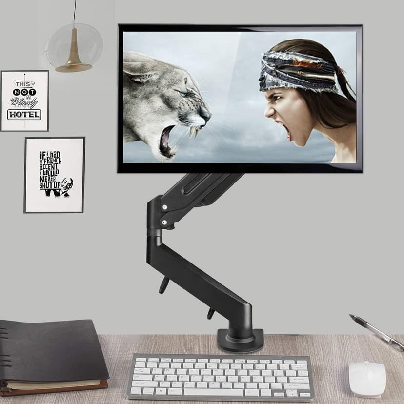 Suptek Monitor Mount Gas Spring Monitor Arm Desk Mount Fully Adjustable Fits 17 20 22 23 24 26 32 inch Monitors Weight Capacity up to 22 lbs