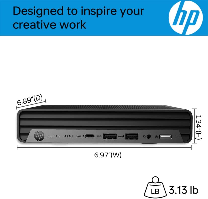 HP 2025 Elite 805 Mini PC Desktop Computer, AMD Ryzen 5 (Beat i7-11700T), Ultra-Quiet Design, 32GB RAM, 1TB PCIe SSD, Dual 4K Display Support, USB-C, Wi-Fi 6, Keyboard & Mouse, Windows 11 Pro