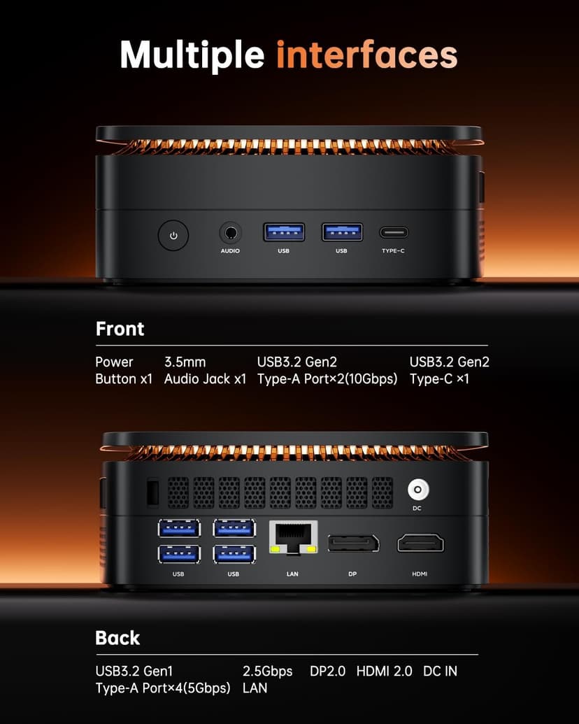 KAMRUI H1 Mini Gaming PC, AMD Ryzen 7 6800H, 16GB DDR5 4800MHz 512GB M.2 NVMe PCIe3.0x4 SSD Mini PC(8C/16T, up to 4.7GHz), 16MB L3 Smart Cache, Triple 4K Display/WiFi6/BT5.2/Mini Desktop Computers