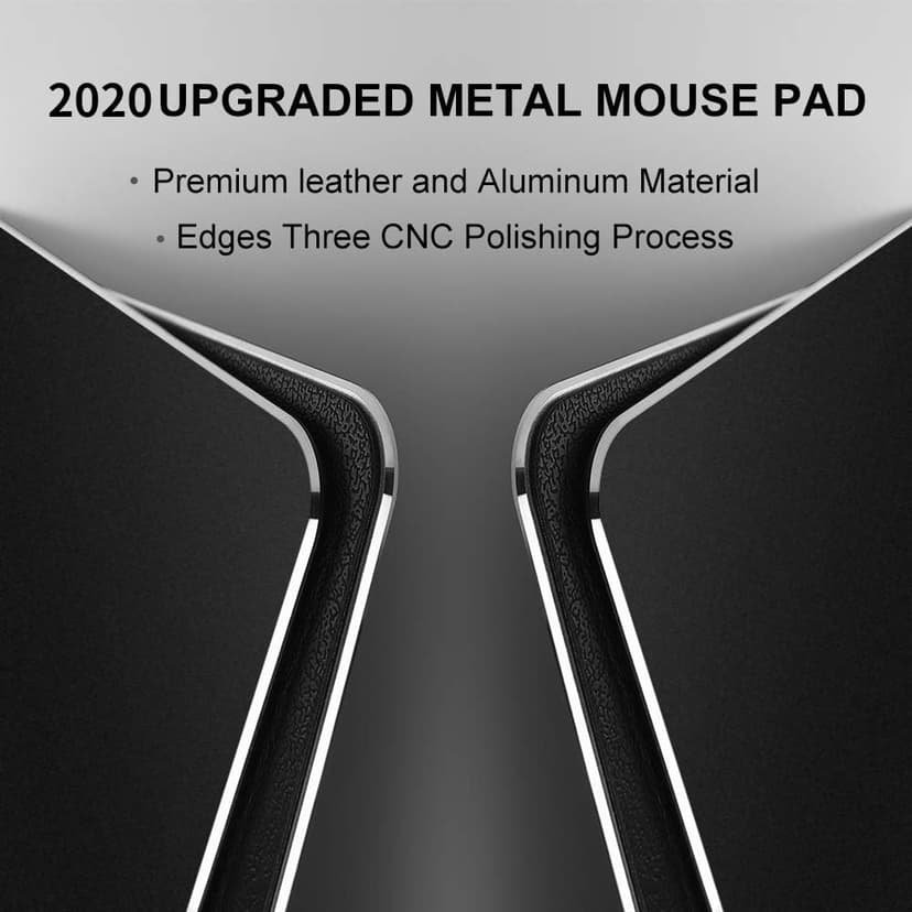 Vaydeer Hard Metal Mouse Pad for Desk Black Metal Aluminum Mouse Pad Mat Smooth Magic Ultra Thin Double Side Mouse Mat Waterproof for Gaming and Office, 9.05X7.08 Inch