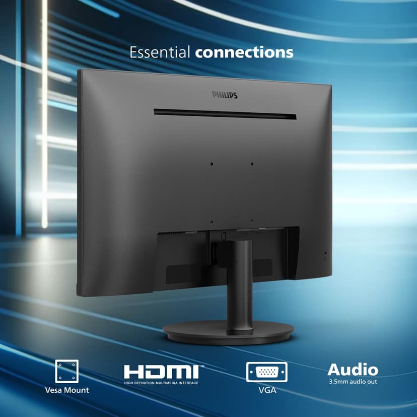 Philips 221V8LB3 22'' Class Thin Full HD Monitor (1920 x 1080), 120Hz with 1ms MPRT for Casual Gaming, Adaptive Sync, LowBlue Mode, VESA Mount, HDMI & VGA, 4-Year Advance Replacement Warranty