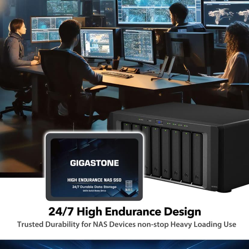 Gigastone 2TB NAS SSD Drive (4-Pack) 24/7 Durable TLC High Endurance RAID Data Storage Network Attached Storage 2.5" SATA Internal Solid State Hard Drives
