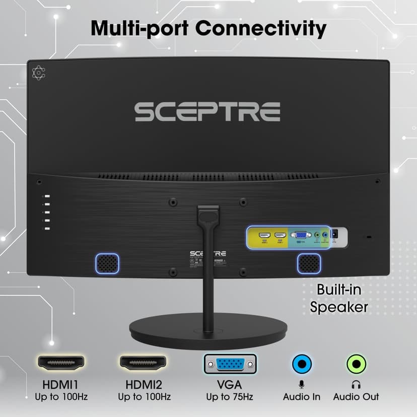 Sceptre New 27-inch Curved Gaming Monitor 100Hz HDMI X2 Build-in Speakers 2025