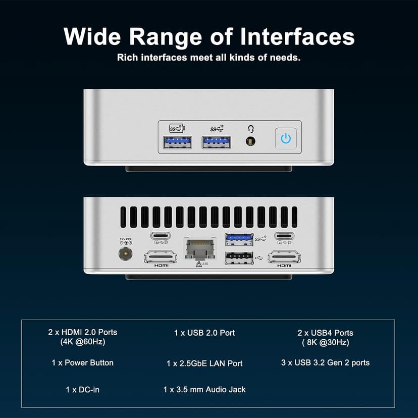 GEEKOM Mini PC XT12 Pro, 12th Gen Intel i9-12900HK NUC12 Mini Computers(14C/20T,Up to 5GHz), 32GB DDR4 RAM & 1TB PCIe Gen 4 SSD Mini PC Windows 11 Pro, 8K/Quad Display/USB4.0/WiFi 6E/BT5.2/2.5G LAN