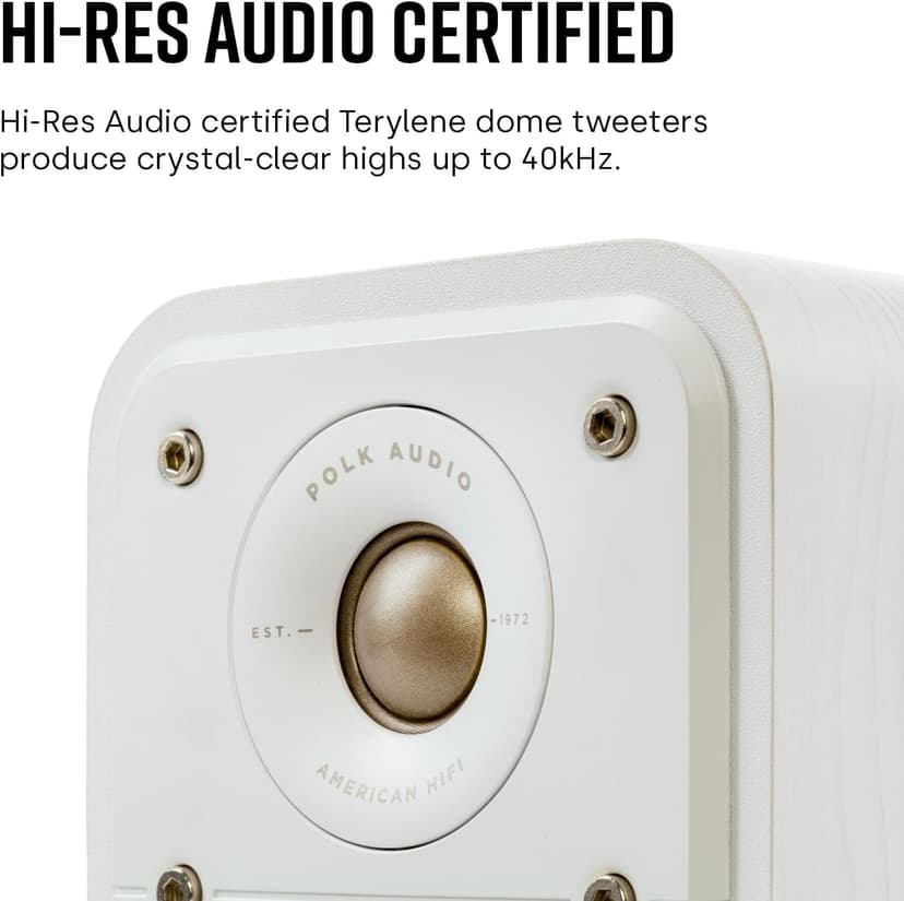 Polk Signature Elite ES10 Surround Loudspeaker - Hi-Res Audio Certified, Dolby Atmos & DTS:X Compatible, 1" Tweeter & 4" Woofer, Power Port Technology for Effortless Bass (Pair, Stunning Black)