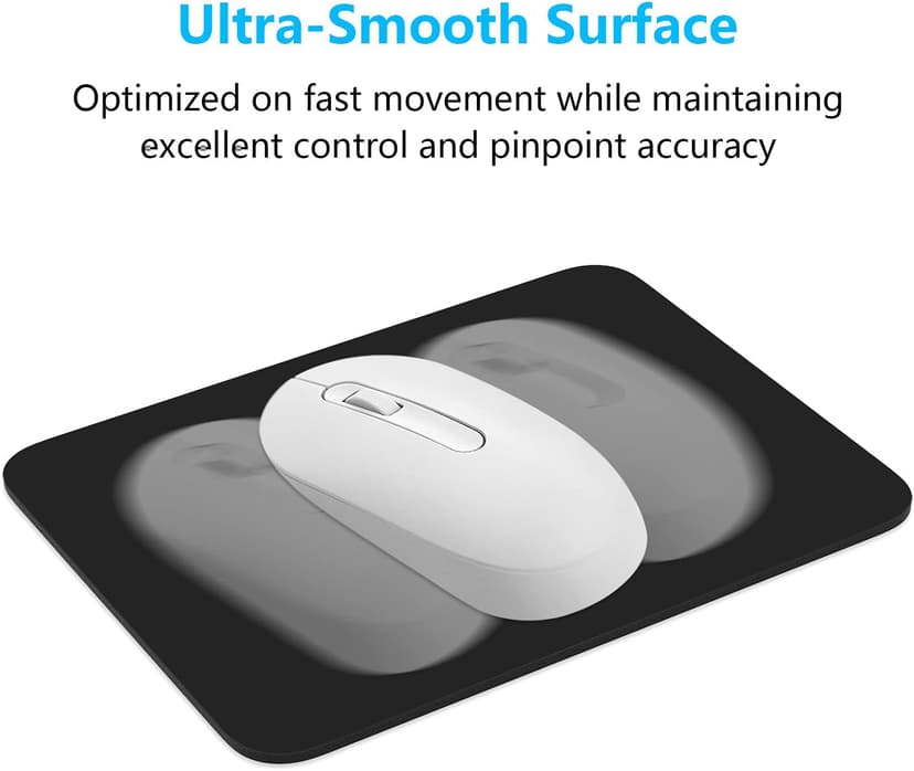 Dapesuom Small Mouse Pad, 6 x 8 Inch Thick Rubber Premium-Textured Non-Slip Portable & Washable Mini Mouse Mat for Women Men Wireless Laptops Keyboard Tray Gaming Work Computer Office Travel, Black