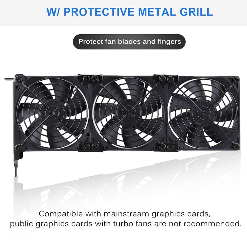 GDSTIME Graphic Card Fans, PCI Slot 3 x 90mm 92mm Fans, Graphics Card Cooler, Video Card VGA Cooler