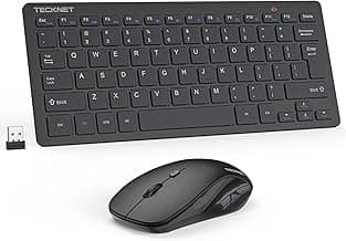 TECKNET Wireless Keyboard and Mouse Combo, Mini Cordless Computer Keyboard and Mouse Set 2.4GHz, Silent Adjustable 1600 DPI, Quiet Click, Lag-Free for Computer, Laptop, PC, Windows, Mac, Chrome OS
