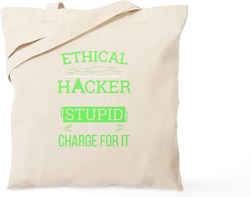 CafePress Cybersecurity Computer Hacking Ethical Hacker Reusable Natural Beige Canvas Shopping Bag