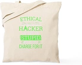 CafePress Cybersecurity Computer Hacking Ethical Hacker Reusable Natural Beige Canvas Shopping Bag