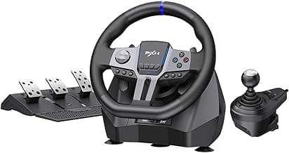 PXN PC Steering Wheel, Gaming Racing Wheel V9 GEN2 Universal USB Car Simulation 270/900° Race Driving Wheel With Pedals and Shifter for PC, Switch, Xbox One, Xbox Series X/S, PS4, PS3