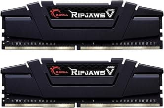 G.SKILL Ripjaws V Series (XMP) DDR4 RAM 64GB (2x32GB) 3200MT/s CL16-18-18-38 1.35V Intel AMD Desktop Computer Memory UDIMM - Black (F4-3200C16D-64GVK)
