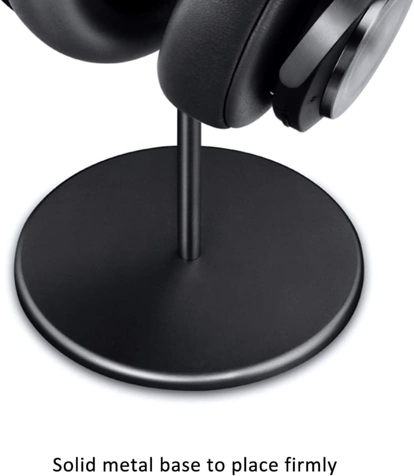 Headphone Stand, Walnut Wood & Aluminum Headset Stand, Nature Walnut Gaming Headset Holder with Solid Heavy Base for All Headphone Sizes (Black)