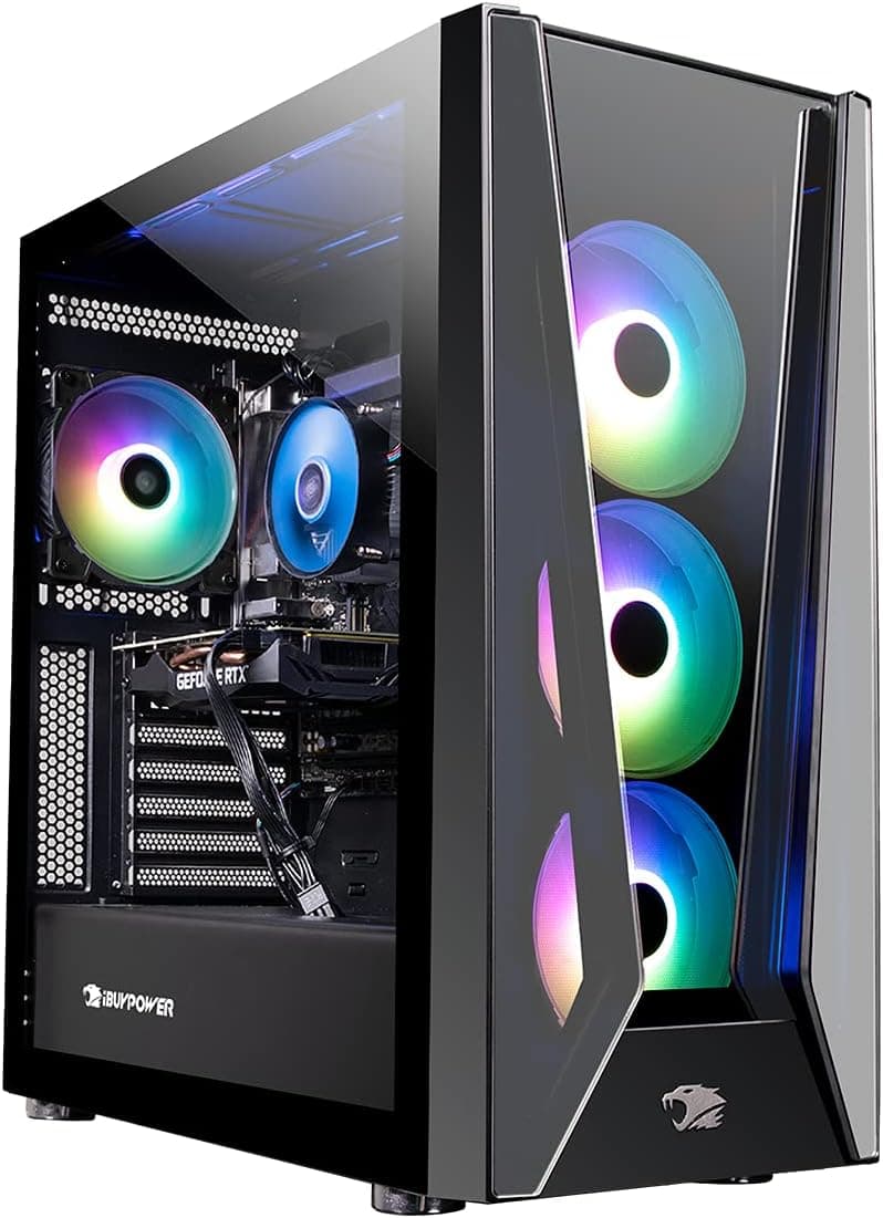 iBUYPOWER Pro Gaming PC Computer Desktop TraceMR 245i (Intel i7 11700F 2.5 GHz, NVIDIA GeForce RTX 2060 12GB, 16GB DDR4, 480 GB SSD + 1 TB HDD, WiFi Ready, VR Ready, Windows 11 Home), Black