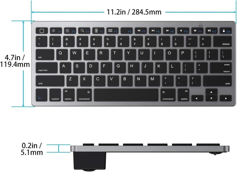 OMOTON Bluetooth Keyboard for iPad 10th Generation 9th, 8th, 7th, iPad Pro 13/12.9/11 inch, iPad Air/Mini, Wireless Keyboard for Bluetooth Enabled Devices