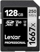 Lexar 128GB Professional 1667x SD Card, UHS-II, C10, U3, V60, Full HD, 4K, Up To 250MB/s Read SDXC Memory Card, for Professional Photographer, Videographer, Enthusiast (LSD128CBNA1667)