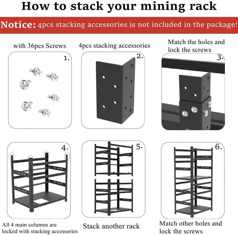Mining Rig Frame for 12GPU, Steel Open Air Miner Mining Frame Rig Case, Support to Dual Power Supply for Crypto Coin Currency Bitcoin ETH ETC ZEC Mining Tools - Frame Only, Fans & GPU is not Included