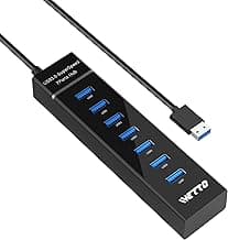 7-Port USB 3.0 Hub, IVETTO Data USB Hub Splitter with 3.3ft Long Cable for Laptop, PC, MacBook, Mac Pro, Mac Mini, iMac, Surface Pro and More