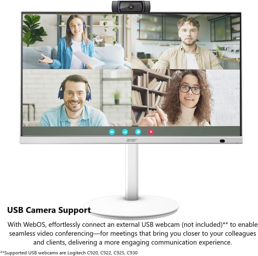 Acer CS272 27” IPS Full HD Smart Monitor | WebOS | Streaming TV | Bluetooth | Wireless Projection | iOT Device for Smart Home | Height Adjustable, Swivel, Tilt & Pivot | 3Wx2 Speakers | sRGB 99%