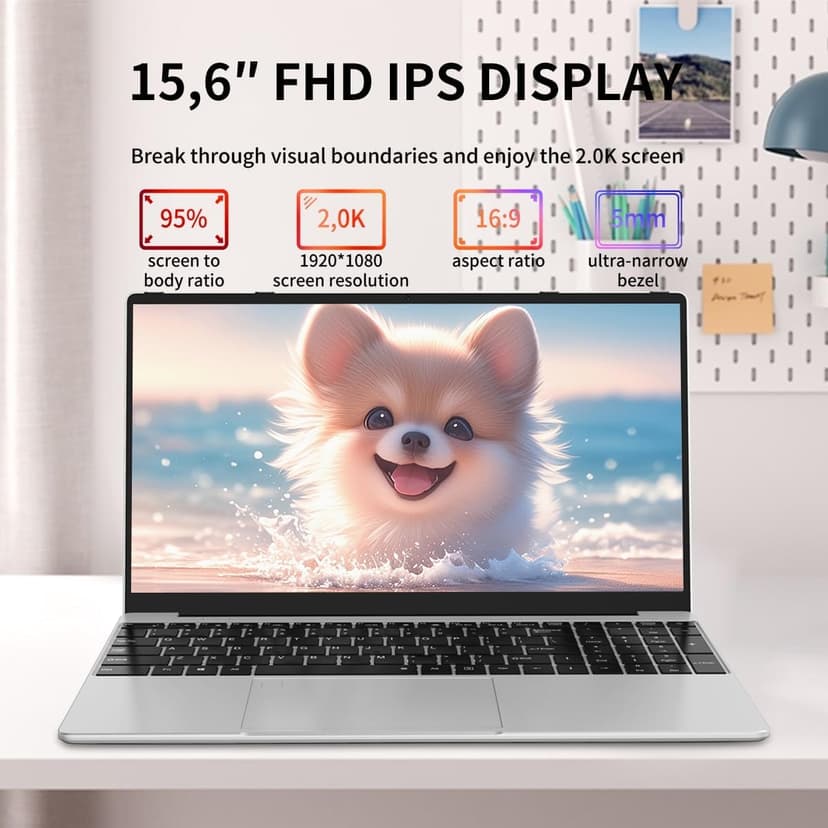 Gaming Laptop 15.6" FHD,Intel N95 Turbo Boost 3.4GHz,16GB DDR4 + 512GB SSD,RGB Backlit Keyboard & Fingerprint Unlock,Windows 11 Pro Laptop Computer for Immersive Performance