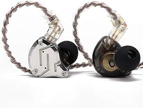 Linsoul KZ ZS10 Pro, 4BA+1DD 5 Driver in Ear Monitor, HiFi Wired Earbuds, Gaming Earbuds, Hybrid IEM Earphones with Stainless Steel Faceplate, Detachable Cable for Musician(Without Mic, Black)