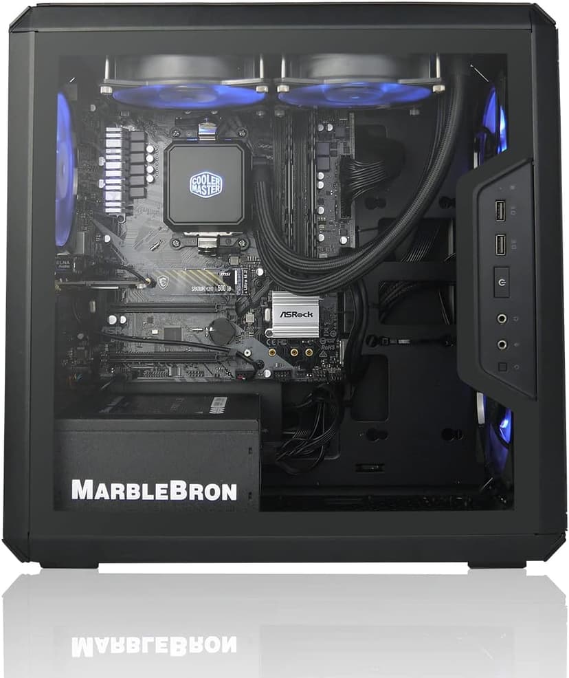 AVGPC Q-Box Series Gaming PC - AMD Ryzen 5 5600G 6-Core Cezanne 6-Core 3.9 GHz with AMD Radeon Graphics with Liquid Cooler 8GB DDR4 500GB SSD Windows 10, Black