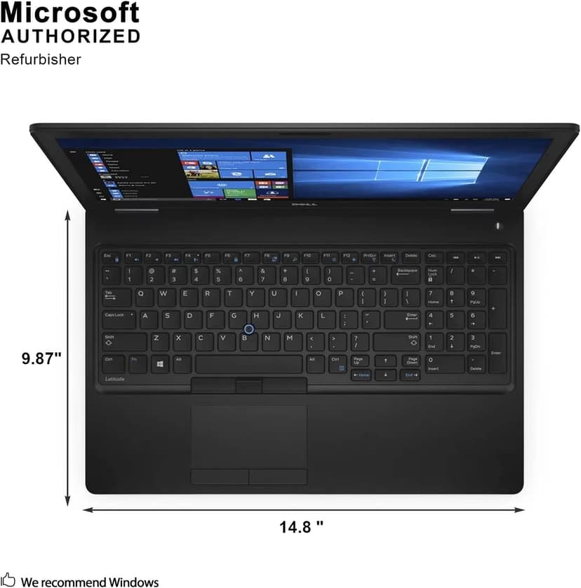 Dell Latitude 5580 HD 15.6 Inch Business Laptop Notebook PC (Intel Core i5-6300U, 8GB Ram, 256GB SSD, Camera, WiFi, HDMI, Type C Port) Win 10 Pro with Numeric Keyboard (Renewed)