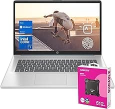 HP 2025 Essential Laptop, 17.3" FHD, Intel Core 7 150U (Beats I7 1335U), 32GB RAM, 1TB SSD, Fingerprint Reader, Backlit Keyboard, Wi-Fi 6, Win 11 Home, Blue, Bundle with ADATA 512 External SSD