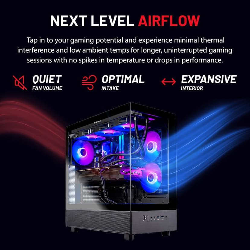 Skytech Azure Gaming PC Desktop, Intel i7 14700F 2.1 GHz (5.3GHz Turbo), NVIDIA RTX 5060 8GB, 1TB NVMe SSD, 32GB DDR5 RAM 6000 RGB, 850W Gold ATX 3 PSU, 360mm ARGB AIO, Wi-Fi, Win 11